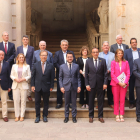 Els representants camerals, entre els quals Jaume Saltó, del Govern i el Parlament, en la presentació.