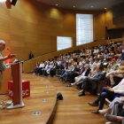 El ministre Jordi Hereu, durant la seua intervenció al congrés del PSC de Lleida, Pirineu i Aran.