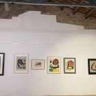 Algunes de les obres de Joan Miró que s’exhibeixen a la sala Lucilla Atilia del Castell del Remei.