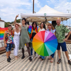 Acte reivindicatiu ahir a la terrassa del Casal Lapallavacara.
