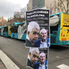 Cartells despectius contra els germans Maragall apareguts en punts de Barcelona.