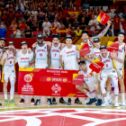 Els jugadors d’Espanya celebren el seu bitllet per als Jocs de París.