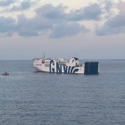 Imatge del vaixell ‘Tenacia’, que va patir un incendi a bord.
