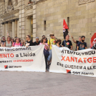 La plantilla d’Atento es va mobilitzar la setmana passada en contra del tancament a Lleida.