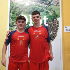 Jan Berent i Joel Milà, jugadors de Juneda que són subcampions d’Europa sub-17.