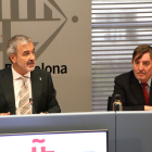 Jaume Collboni i Luis García Montero, ahir a Barcelona.