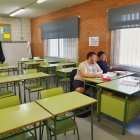 Una classe de Batxillerat a l'institut Guindàvols de Lleida a primera hora d'aquest matí.