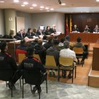 Els acusats durant la vista a l'Audiència de Lleida d'aquest dimecres.