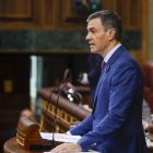 El presidente del Gobierno, Pedro Sánchez, durante su comparecencia este miércoles en el Congreso para informar de la gestión de la dana.