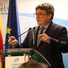 Carles Puigdemont, durante su comparecencia en Bruselas.