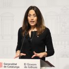 La consellera d'Educació, Esther Niubó, durant una roda de premsa al Palau de la Generalitat.