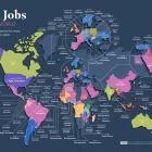 Mapa de búsqueda de empleos en Google por países.