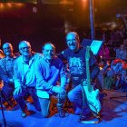 Xavi Jové, Joan Ramon Roca, Ramon Aldabó, Manolo García y Josep Clotet, antes del concierto.