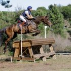 El genet d’Os de Balaguer, muntant Hazel en el concurs portuguès de Mata do Duque.