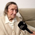 Angelina Torres, en un moment de l'entrevista amb l'ACN el dia abans del seu 112è aniversari.