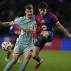 Cubarsí, al partit contra l’Atlètic de Madrid. - EFE
