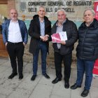 Xavier Díaz, director del Canal d’Urgell, Josep Usall (IRTA), Amadeu Ros (Urgell) i Joan Girona (IRTA). - JOAN GÓMEZ