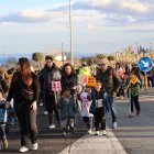 La caminada que va provocar retencions a l’N-230 a Rosselló. - AMADO FORROLLA