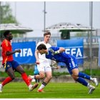 Omar Janneh, en una acció del partit d’ahir. - RFEF