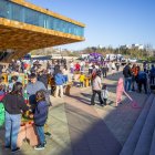Una de les activitats ahir a la plaça de la Llotja. - GERARD HOYAS