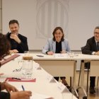 La consellera d’Habitatge, Sílvia Paneque, ahir en la reunió.