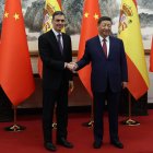 El president del Govern espanyol, Pedro Sánchez, es va reunir ahir amb el xinès, Xi Jinping. - MONCLOA