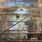 Per arribar a la part superior es va instal·lar una bastida a l’avantsala de la primera planta de la Paeria. - AJUNTAMENT DE LLEIDA