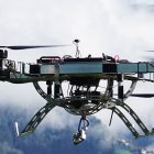 Un dron Flying Basket FB3 volant a la Val d'Aran
