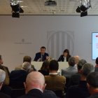 Un moment de la reunió feta ahir a Barcelona i encapçalada pel conseller Òscar Ordeig. - GENCAT