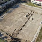 La nova zona esportiva, darrere del pavelló municipal.