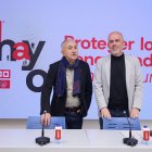 Els líders d’UGT i CCOO, Pepe Álvarez i Unai Sordo, presentant ahir els actes de l’1 de Maig. - EUROPA PRESS
