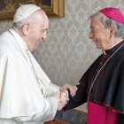 El bisbe de Lleida, Salvador Giménez, durant una trobada amb el papa Francesc el gener del 2022. - BISBAT DE LLEIDA