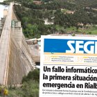 Març del 2009, el dia que el pantà de Rialb va entrar en nivell 1 d'emergència per una fallada informàtica