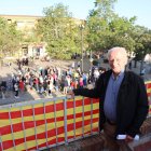 El líder veïnal Josep Maria Giralt va ser el pregoner ahir en l’inici de la festa major dels Mangraners. - AMADO FORROLLA