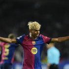 Lamine Yamal en una acció davant l’Inter de Milà. - EFE