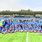 Imatge de grup de les jugadores que van participar ahir en les portes obertes a Mollerussa. - JOAN GÓMEZ