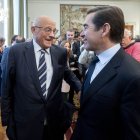 El president del Banc Sabadell, Josep Oliu, i el del BBVA, Carlos Torres Vila, al setembre. - ALBERTO ORTEGA / EUROPA PRESS