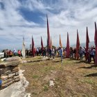 Moment de la benedicció del terme després de la salutació de banderes. - AJUNTAMENT DE CASTELL DE MUR