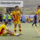 Els jugadors del Lleida, després del partit
