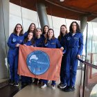 Astronautes de la missió Hypatia II en la presentació de resultats al CosmoCaixa.