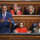 El president del Govern central, Pedro Sánchez, intervé durant la seua compareixença al Congrés. - FERNANDO SÁNCHEZ / EUROPA PRESS