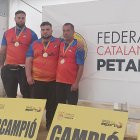 Els tres integrants de l’equip del Club Petanca Bordeta.