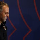 Hansi Flick, ahir durant la compareixença davant dels mitjans de comunicació. - EFE