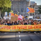 Una manifestació en defensa del català la diada de Sant Jordi.