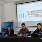 La gerent del parc, Meritxell Rodríguez (dreta), va presentar ahir l’estudi juntament amb l’alcalde. - C.SANS