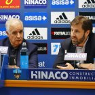 Luis Pereira i Marc Torres durant la roda de premsa que van oferir el 4 d’abril passat. - JORDI ECHEVARRIA