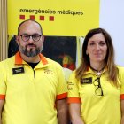 El director mèdic del Sistema d'Emergències Mèdiques (SEM), Jorge Morales, i la directora d'infermeria, Yolanda Ferreres, en unes jornades a Lleida.
