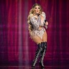 Melody durante su actuación en Eurovisión.
