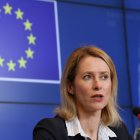 L'alta representant per a la política exterior de la UE, Kaja Kallas, durant la roda de premsa posterior al Consell d'Afers Exteriors informal