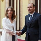 Jéssica Albiach i Albert Dalmau van acordar el tancament de l’oficina d’Acció a Tel-Aviv. - MARTA SIERRA/ACN